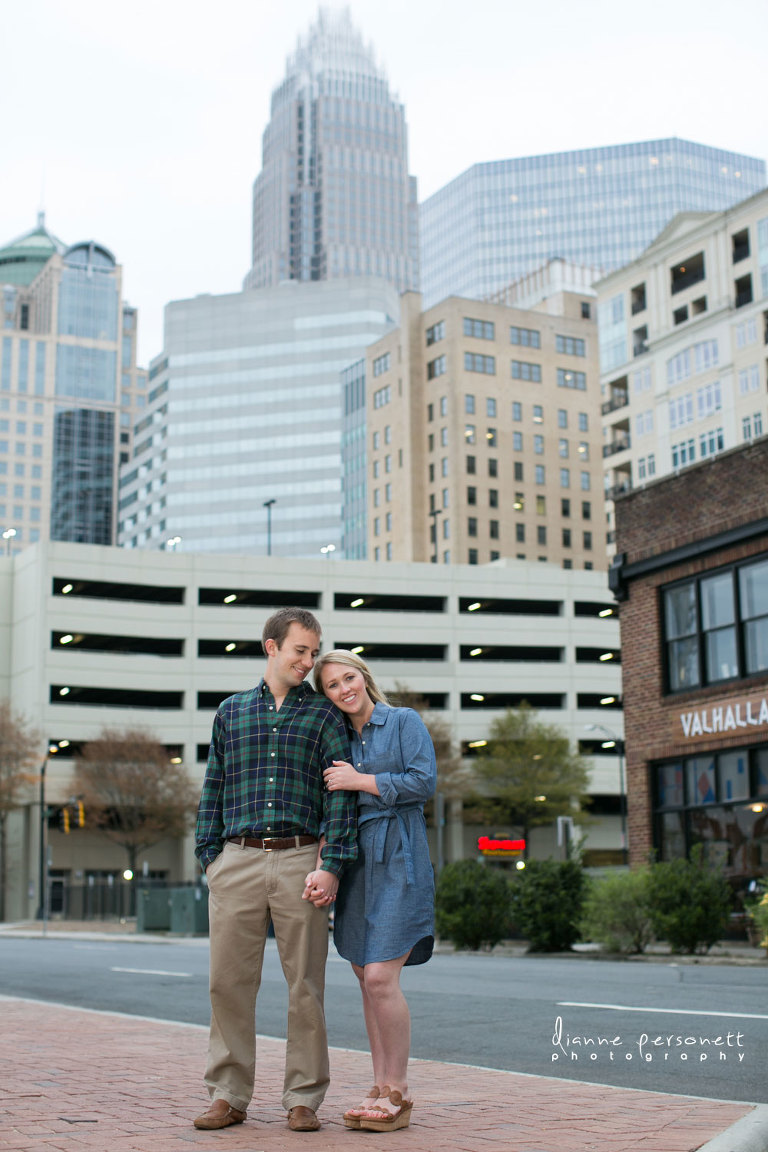 uptown charlotte engagement session
