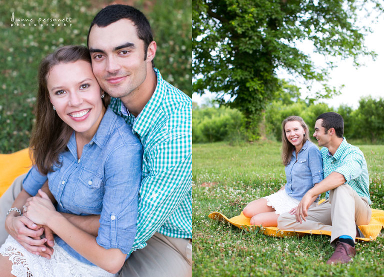 peach stand fort mill engagement photos
