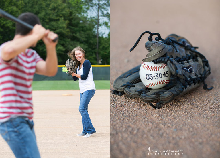 baseball engagement photos