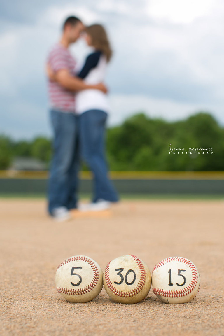 baseball themed engagement photos