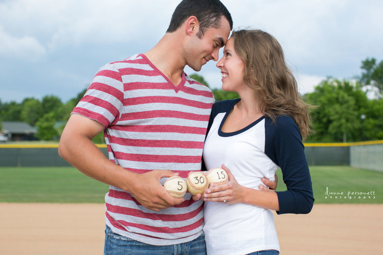 baseball themed engagement photos