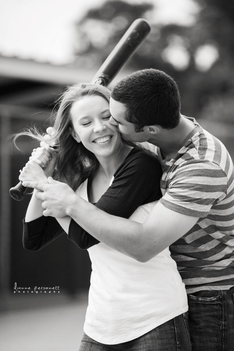 baseball engagement photos