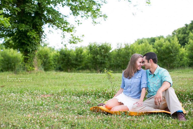 peach stand fort mill engagement photos