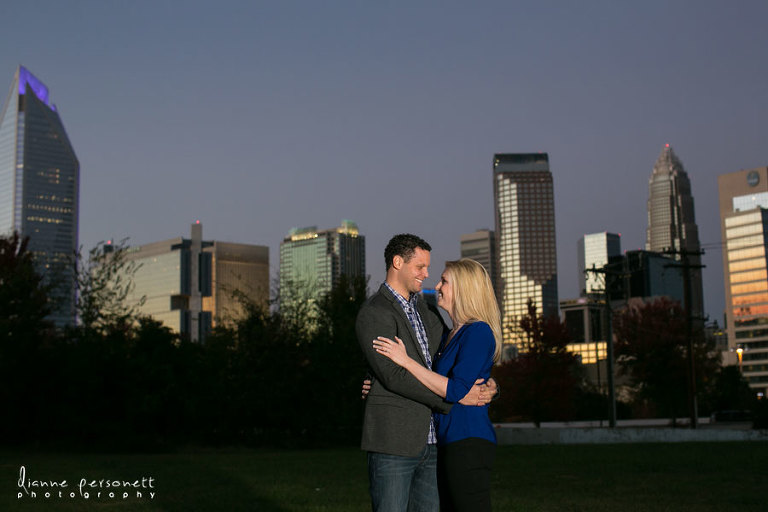 charlotte uptown engagement photos