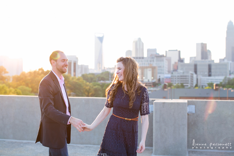 charlotte uptown engagement photos