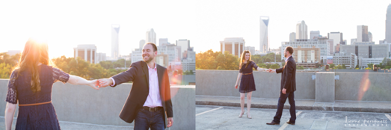 charlotte uptown engagement photos