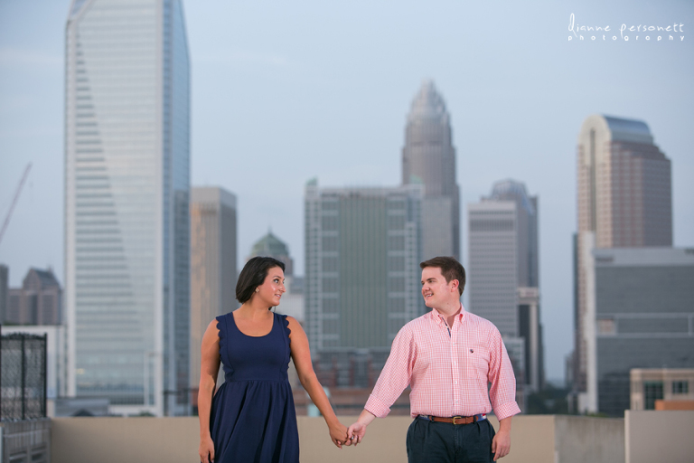 charlotte uptown engagement photos