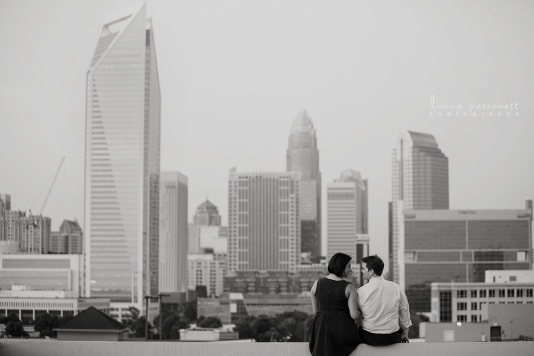 charlotte uptown engagement photos