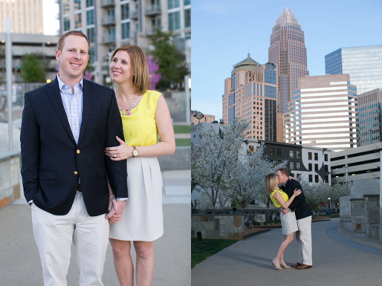 charlotte uptown engagement photos