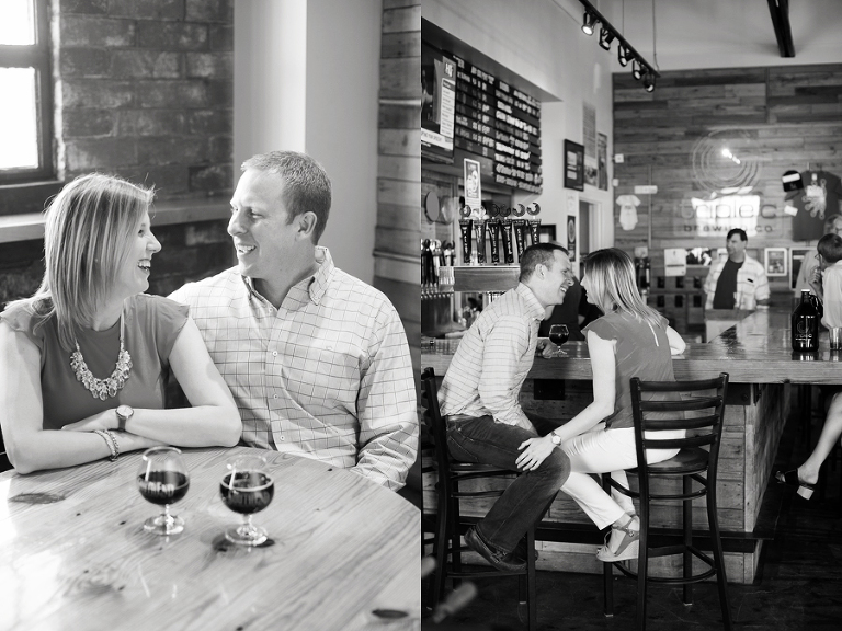 engagement photos at triple C brewery charlotte