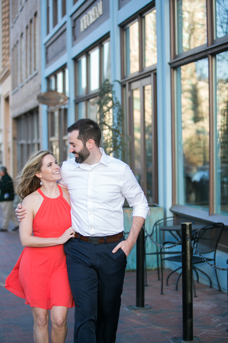Asheville downtown engagement photos