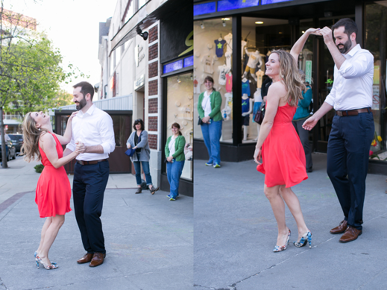 Asheville downtown engagement photos