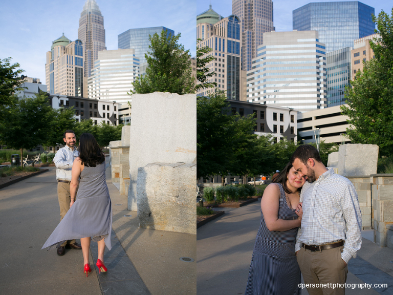 charlotte uptown engagement photos