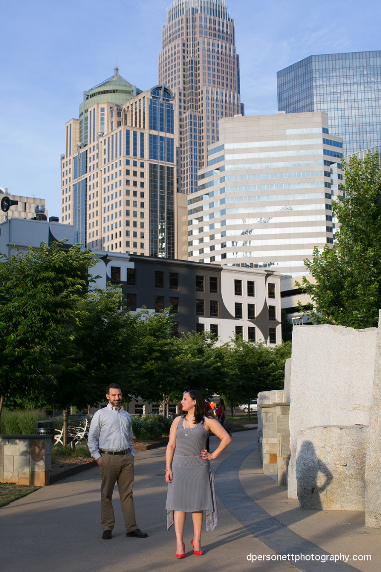 charlotte uptown engagement photos