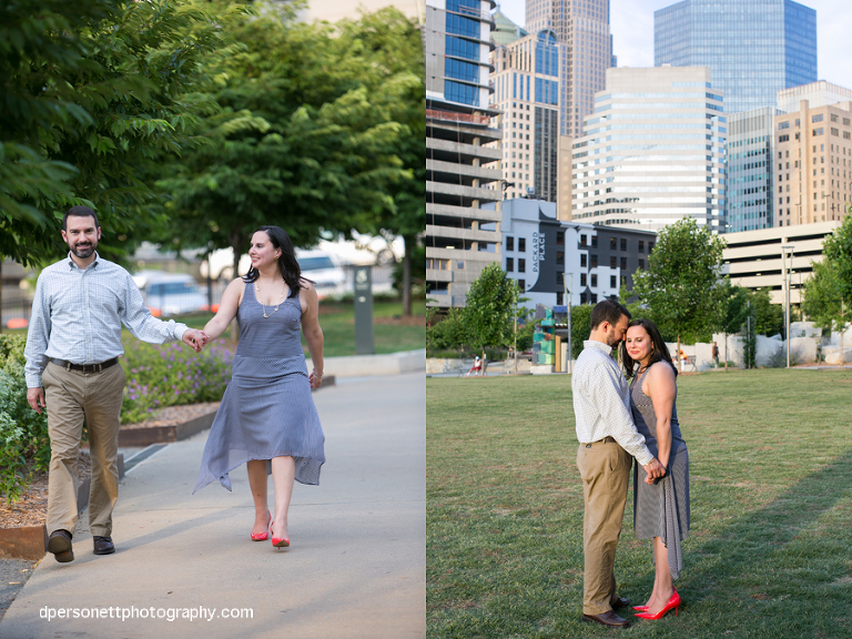 charlotte uptown engagement photos