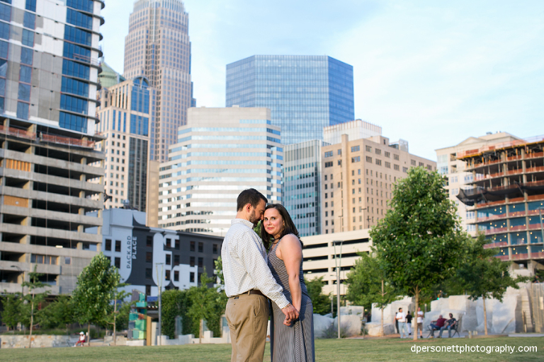 charlotte uptown engagement photos