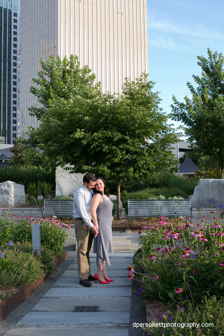 romare bearden park charlotte uptown engagement photos