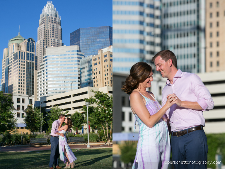 romare bearden park charlotte engagement photos