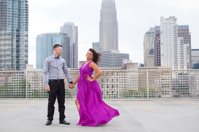 charlotte uptown engagement photos