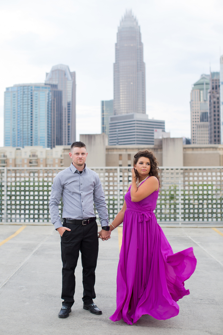 charlotte uptown engagement photos