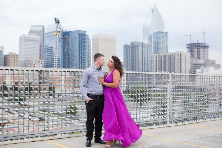 charlotte uptown engagement photos