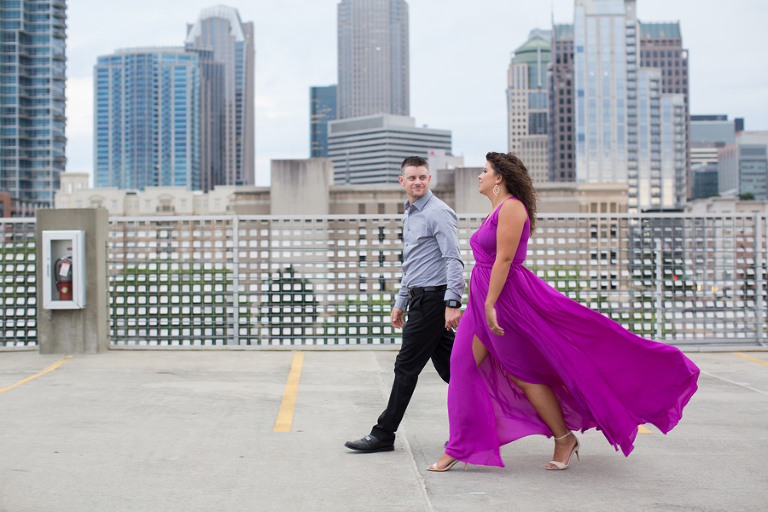 charlotte uptown engagement photos