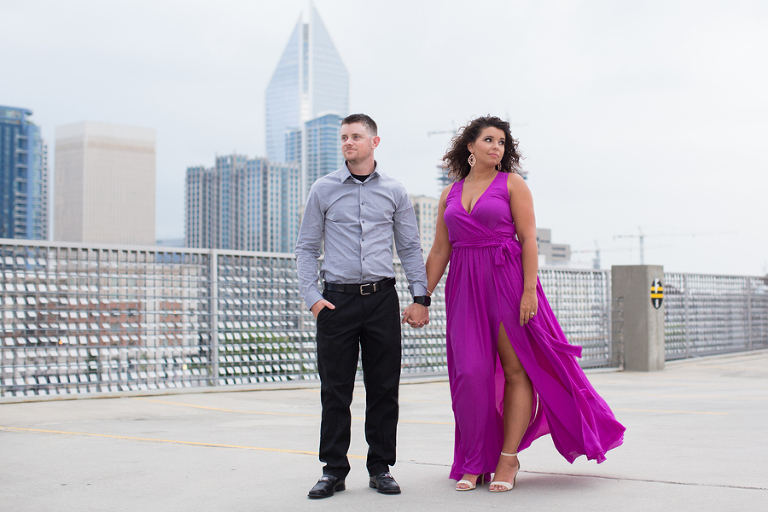 charlotte uptown engagement photos