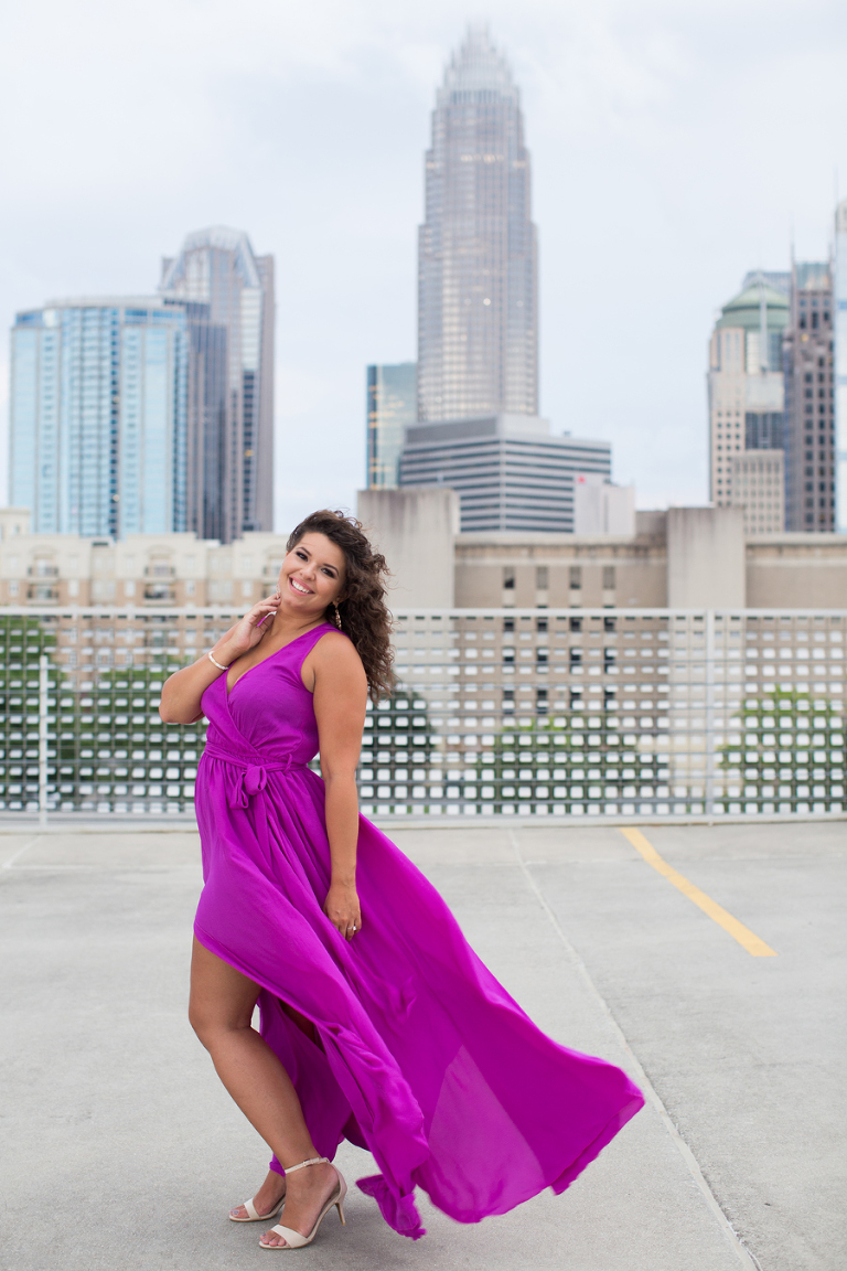 charlotte uptown engagement photos