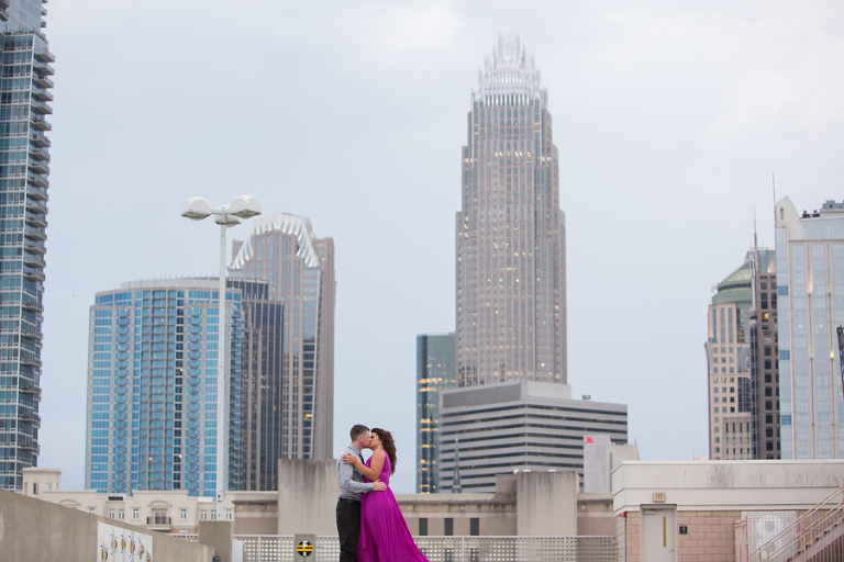charlotte uptown engagement photos