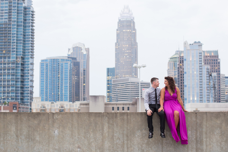 charlotte uptown engagement photos