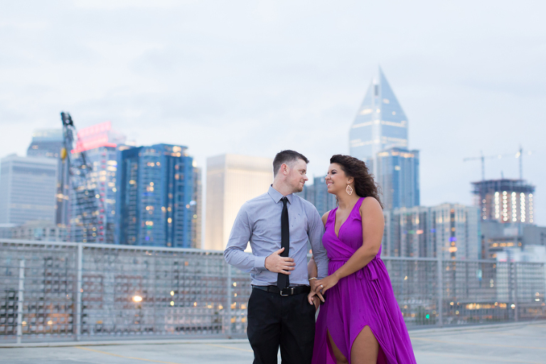 charlotte uptown engagement photos