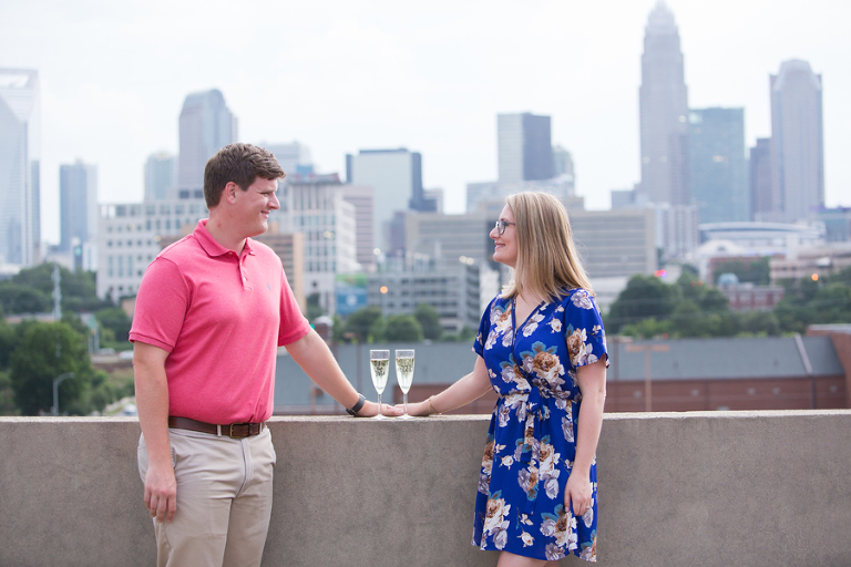 uptown charlotte engagement photos